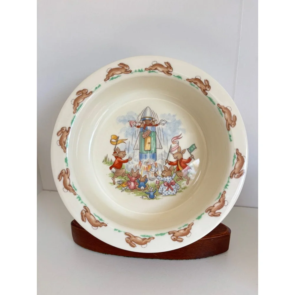 Royal Doulton Bunnykins Bone China Porringer Bowl and Mug Set Vintage England